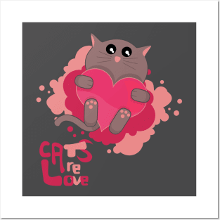 Cats are love Posters and Art